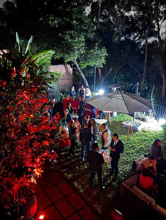 Vista del jardín durante la fiesta del Día del Rey