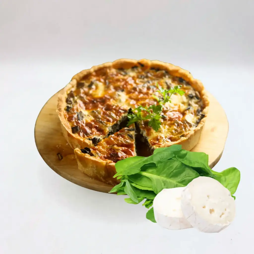 Vegie quiche spinach and goat cheese