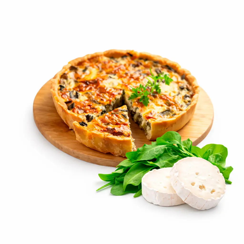 Vegie quiche spinach and goat cheese