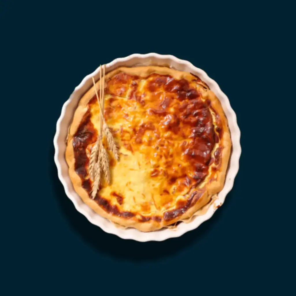 Quiche de salmon ahumado y poros