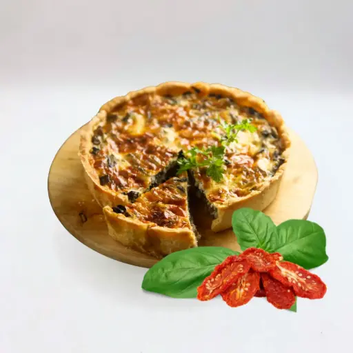[00909] Vegie quiche deshydrated tomatoes y artichoke