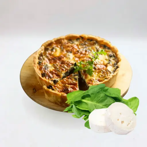 [00913] Vegie quiche spinach and goat cheese